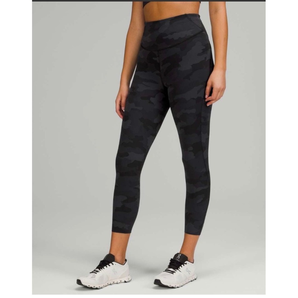 Lululemon Base Pace High-Rise Crop 23" Heritage 365 Camo Deep Coal Multi Size 12